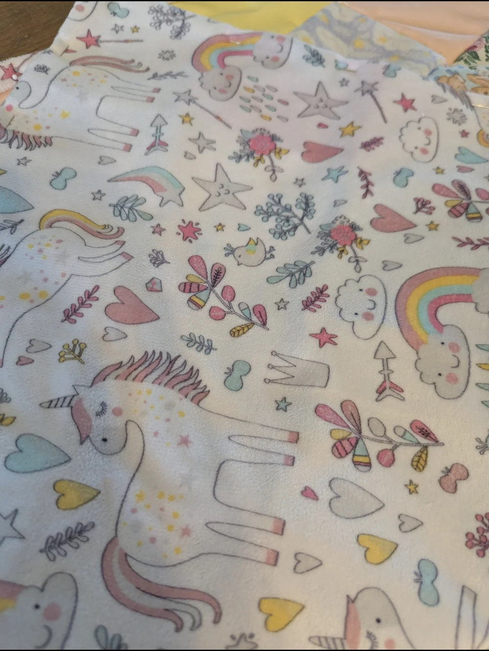 Handmade Pastel Patchwork Baby Quilt - Unicorns